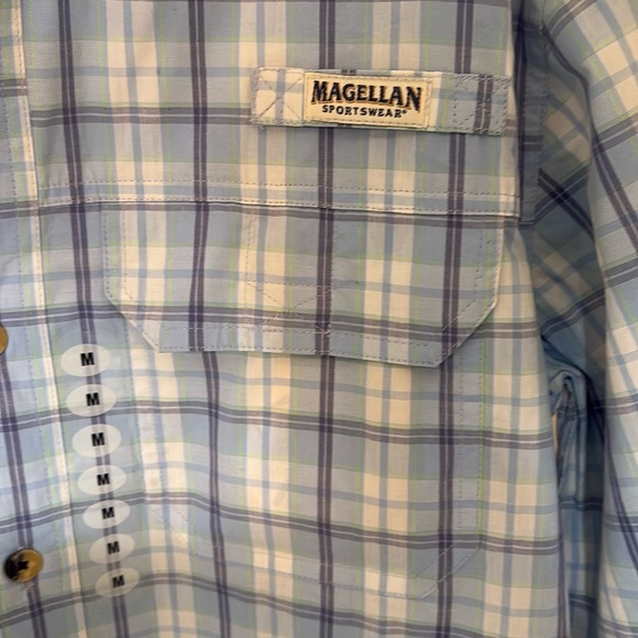 Magellan Outdoors Blue Plaid Casual Button Down Shirt NWT - Picture 3 of 10